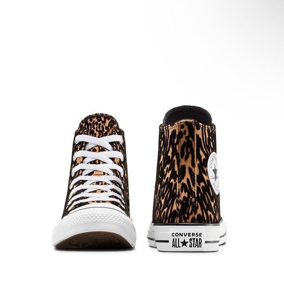 Converse High Top Sneakers - Leopard Brown & Black - Picture 2 of 5